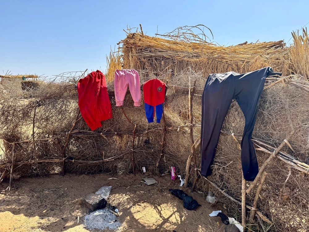 clothes hanging to dry