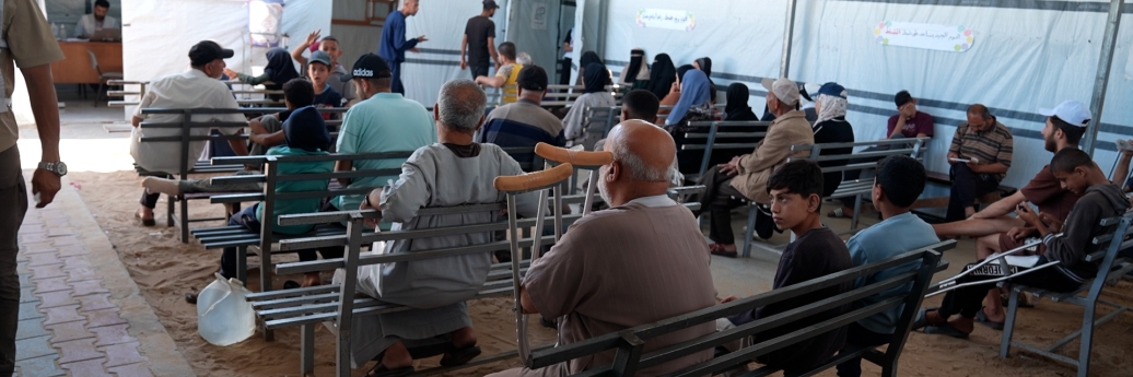 Wachtzaal in ziekenhuis in Gaza