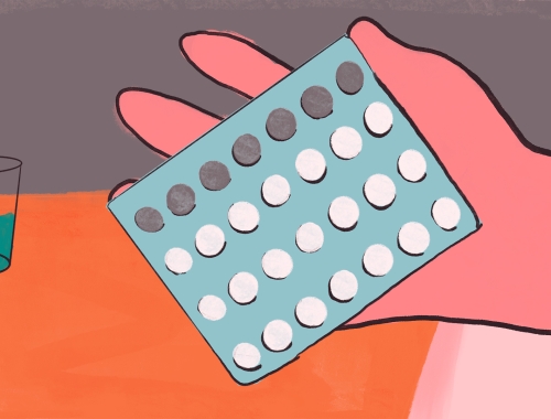 Een illustratie met contraceptiepil