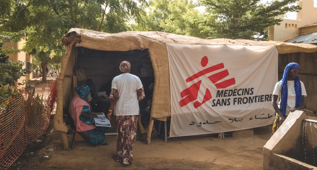 Le poste de santé mis en place par MSF sur le site des personnes déplacées.